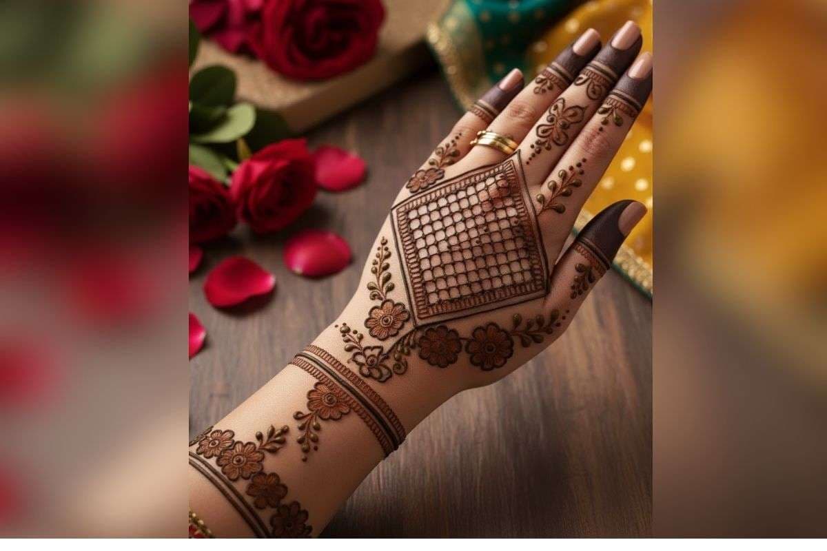 simple square mehndi
