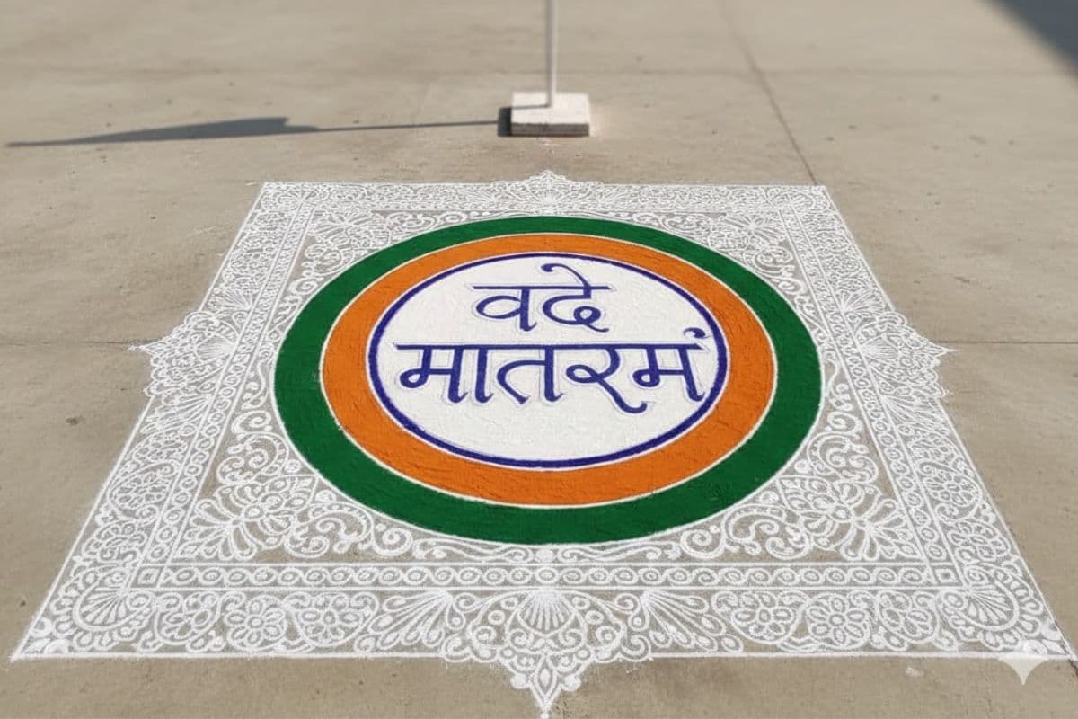 vande matr rangoli design
