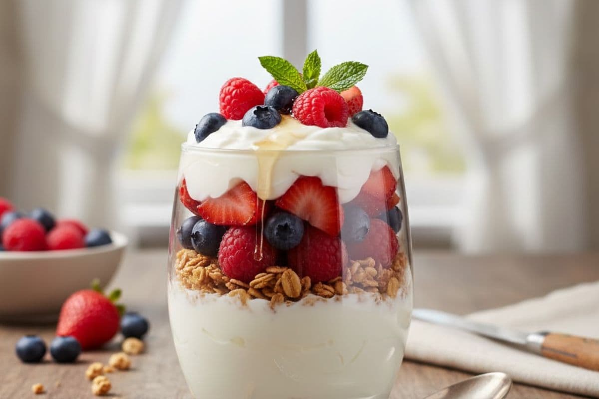 Fruit and yogurt parfait