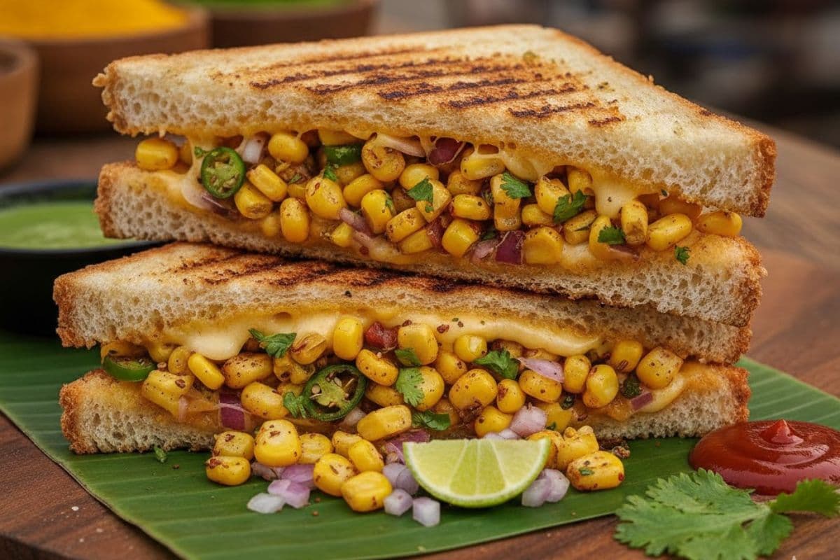 पहली बाइट ही बना देगी दीवाना, ट्राई करें मसाला कॉर्न सैंडविच