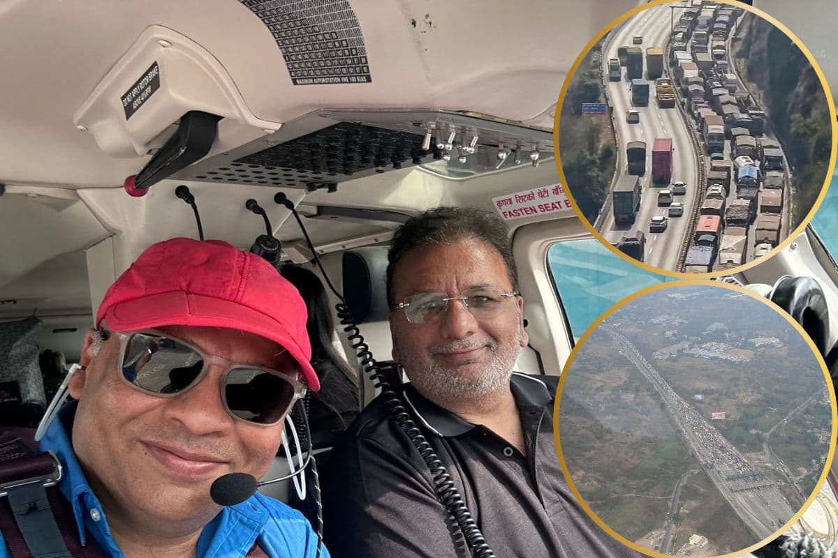 मुंबई-पुणे एक्सप्रेसवे पर लगा था महाजाम, उद्योगपति ने हवा में बनाया रास्ता, देखते रहे गए लोग