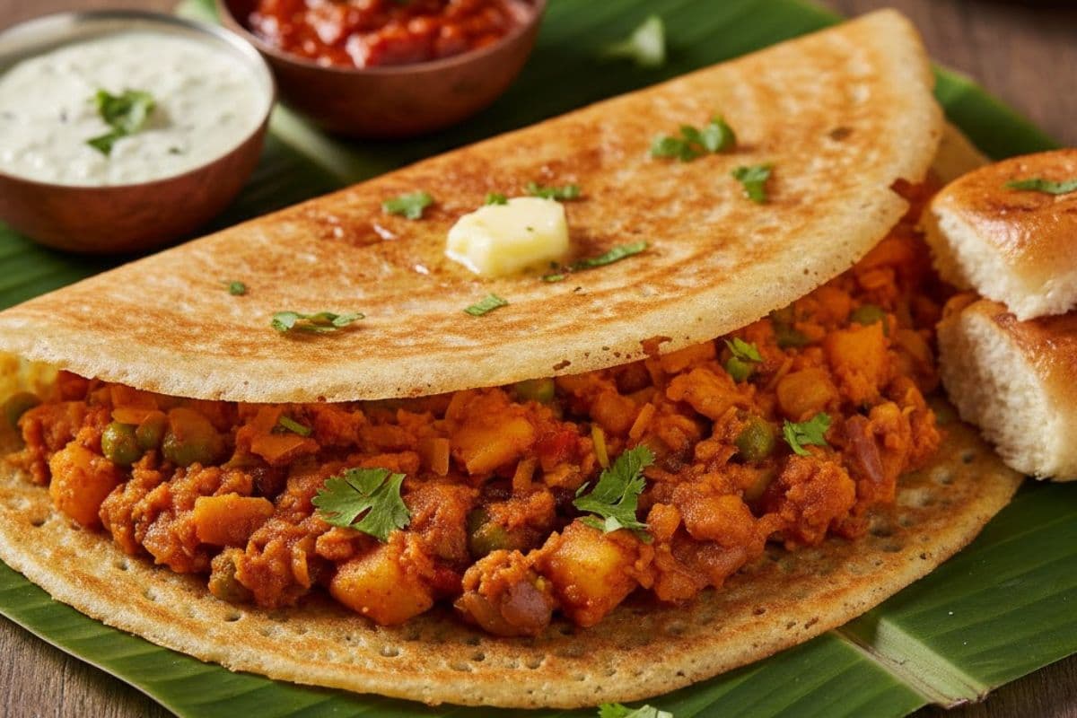 ब्रेकफास्ट में झटपट बना लें पाव भाजी डोसा, नोट करें रेसिपी