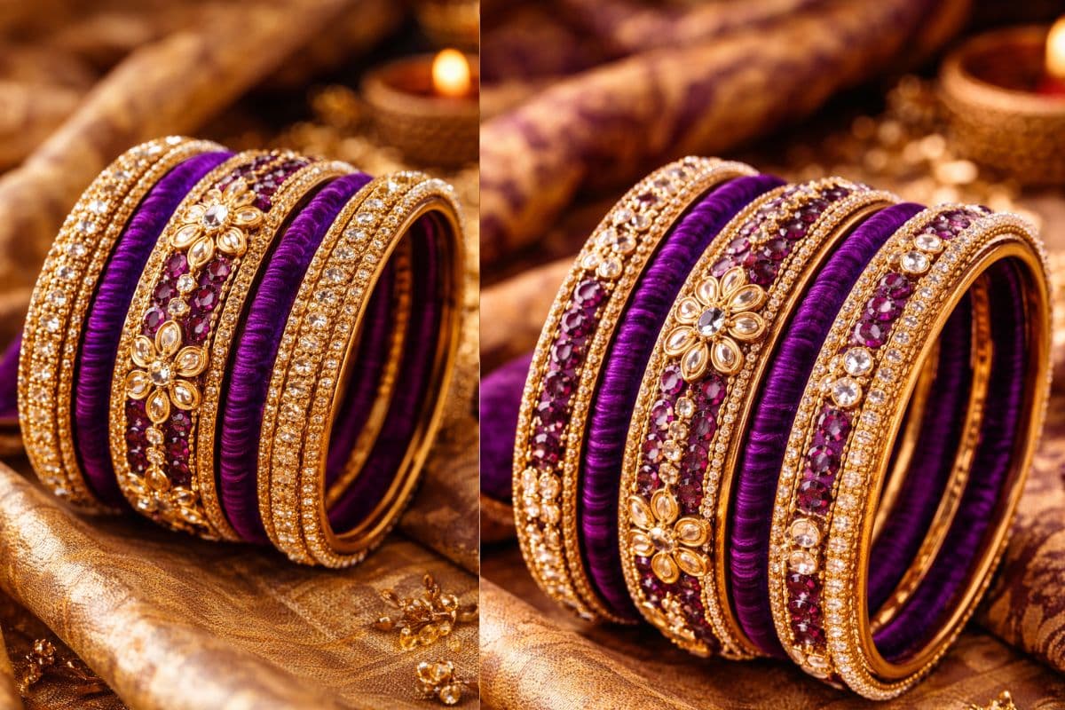 Royal Purple Velvet Bangles