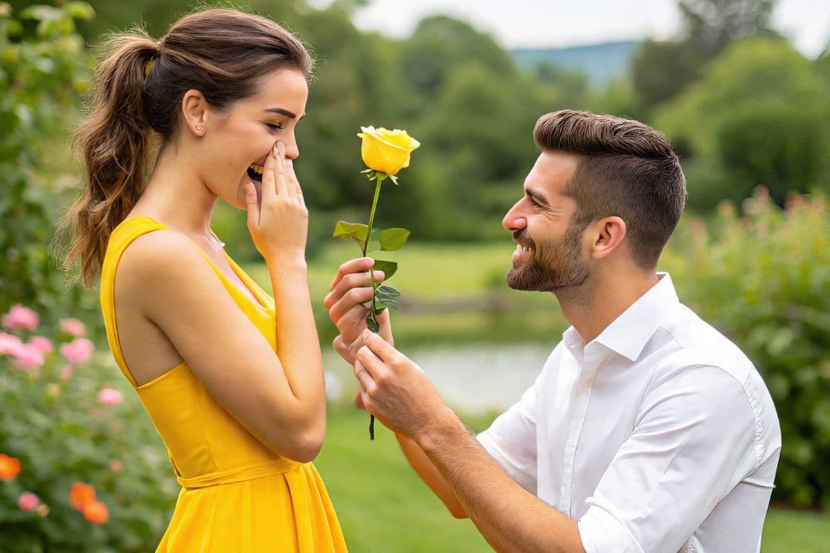 Yellow rose for friendship and joy on Rose Day