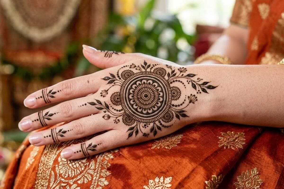 back hand centre mehndi