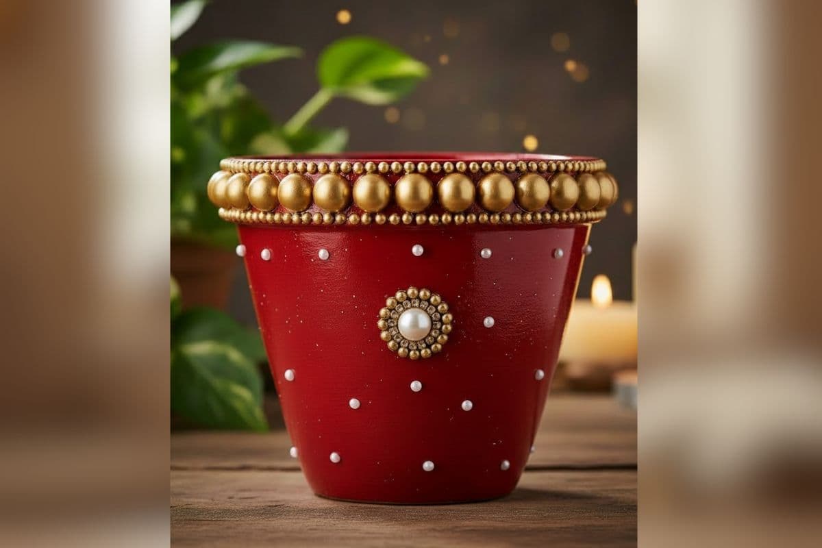 beads flower pot decoration