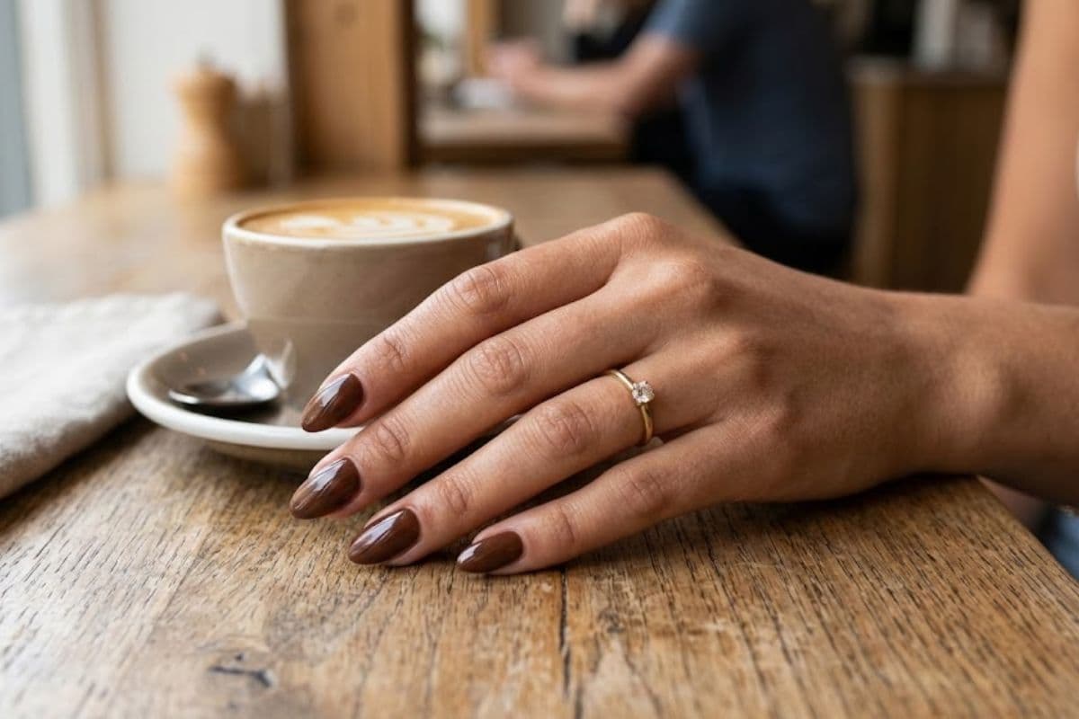 brown colour nail shade