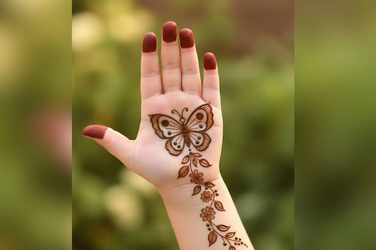 butterfly mehndi design