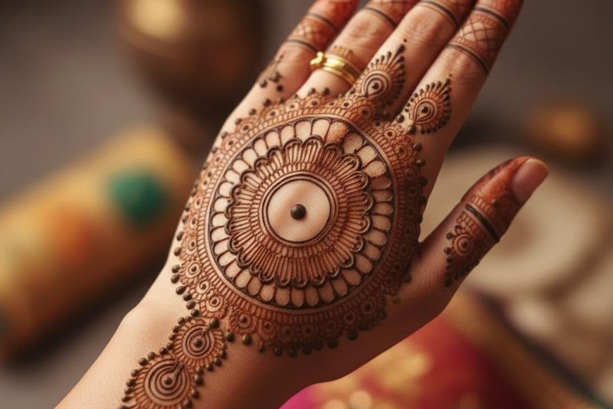 circle mehndi for wedding function