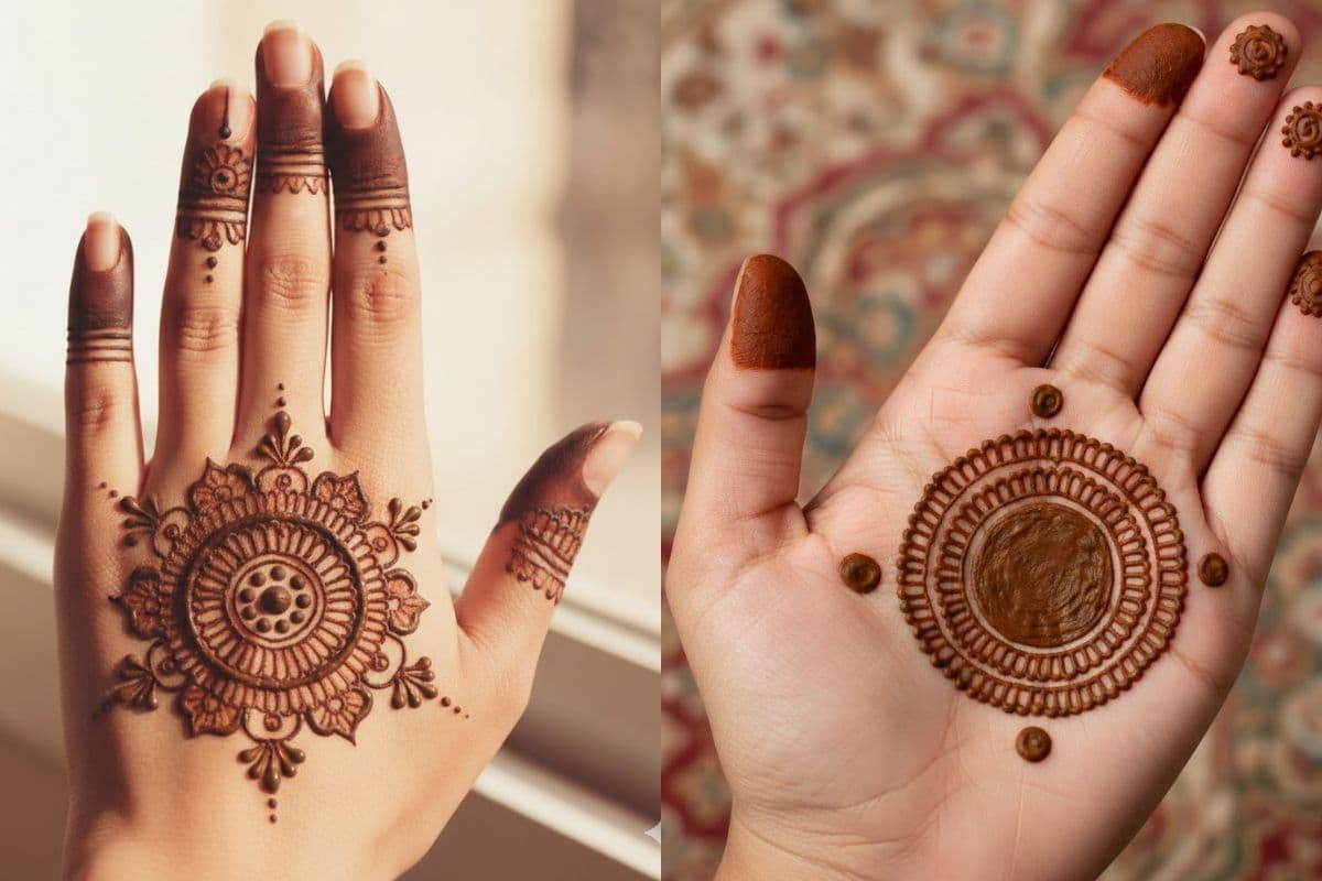 easy centre mehndi design
