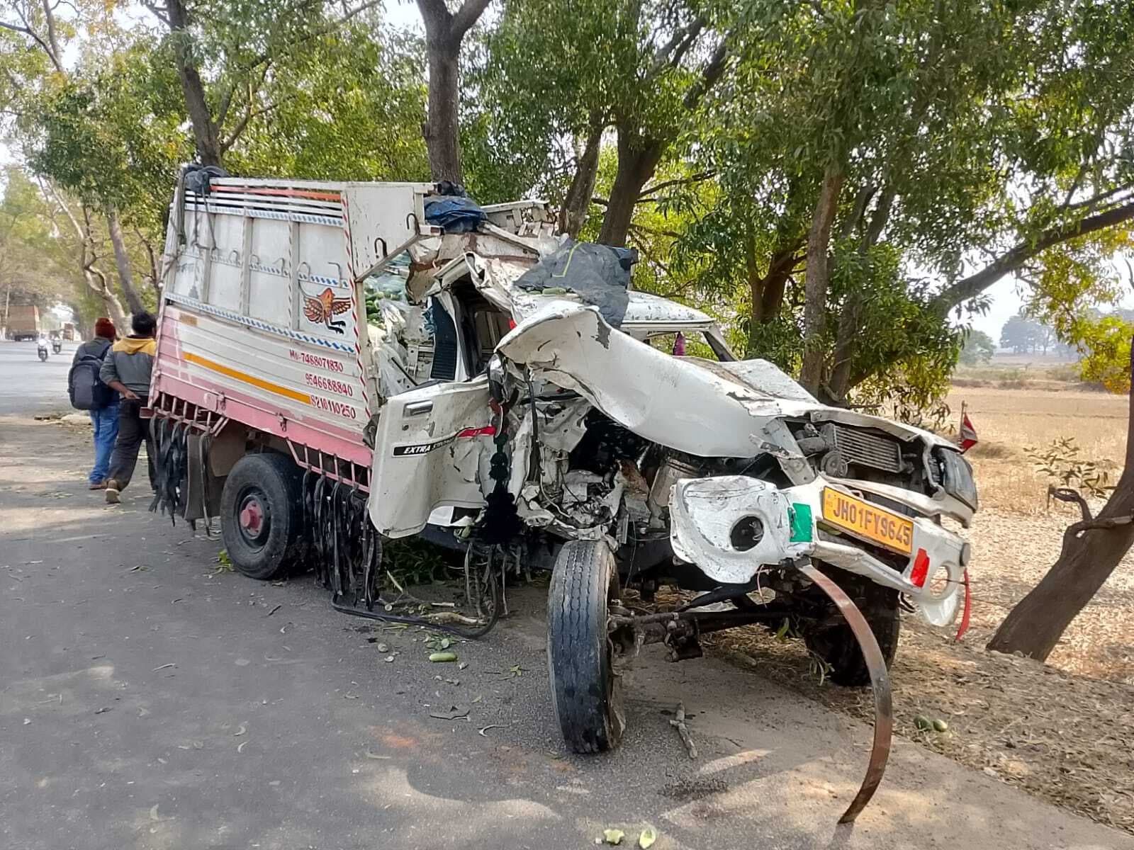 पेड़ से टकरायी पिकअप वैन, खलासी घायल