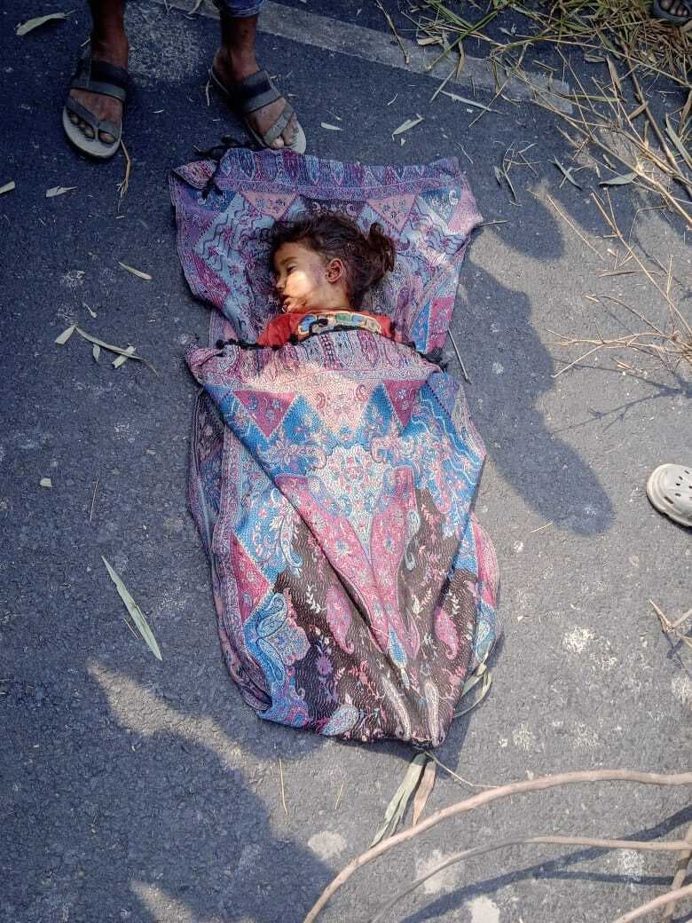 वाहन से कुचलकर बच्ची की मौत