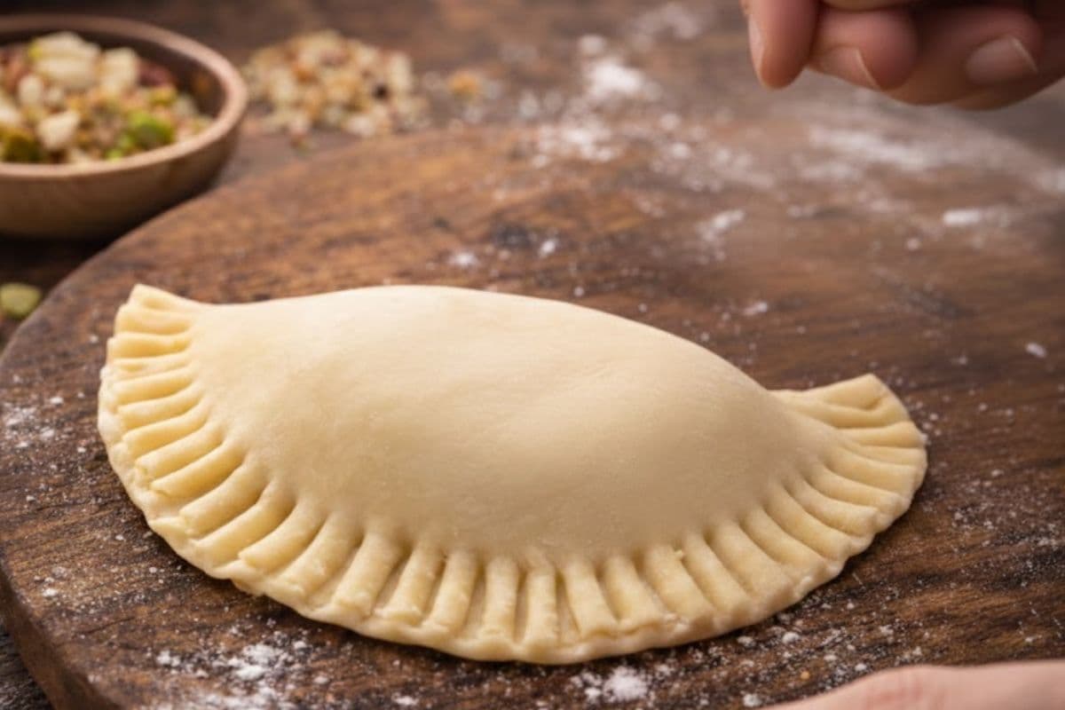 gujiya making using fork