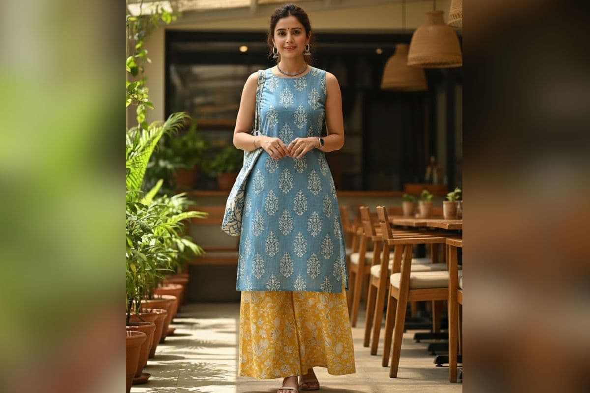 kurta with palazzo for summer