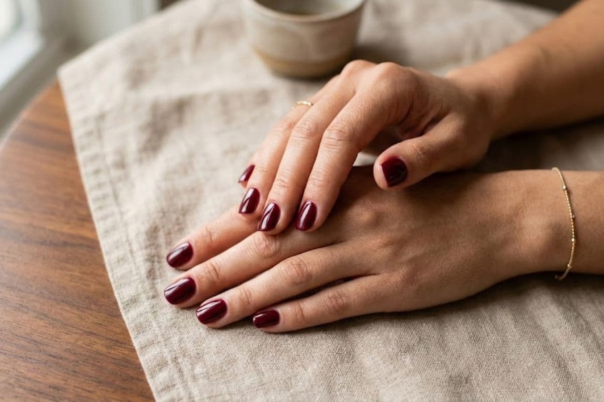 maroon nail polish