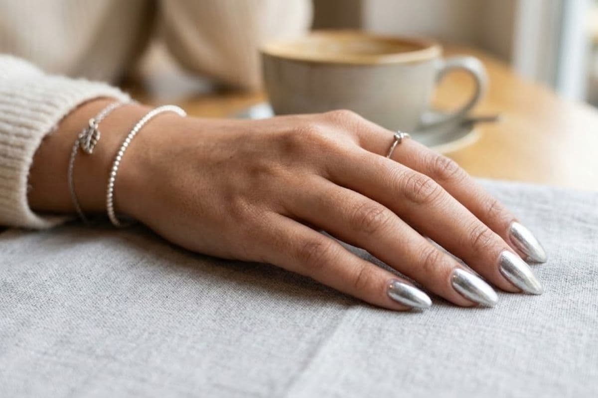 metallic silver nail polish