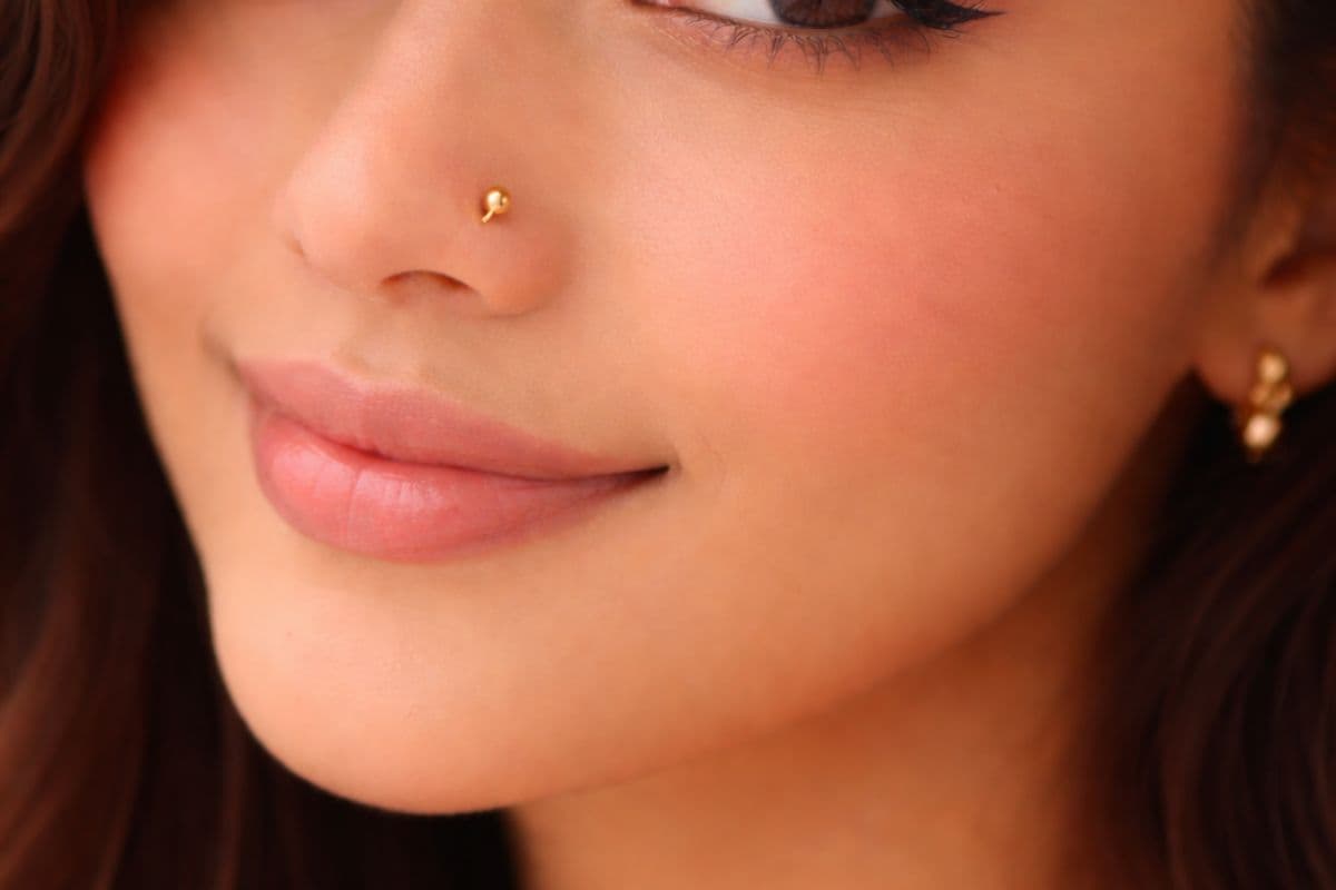 minimal gold nose pin