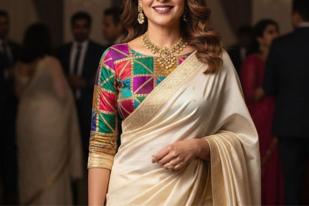 multi colour blouse design