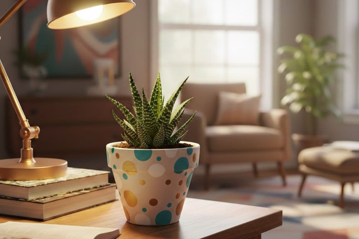 painted flower pot decoration