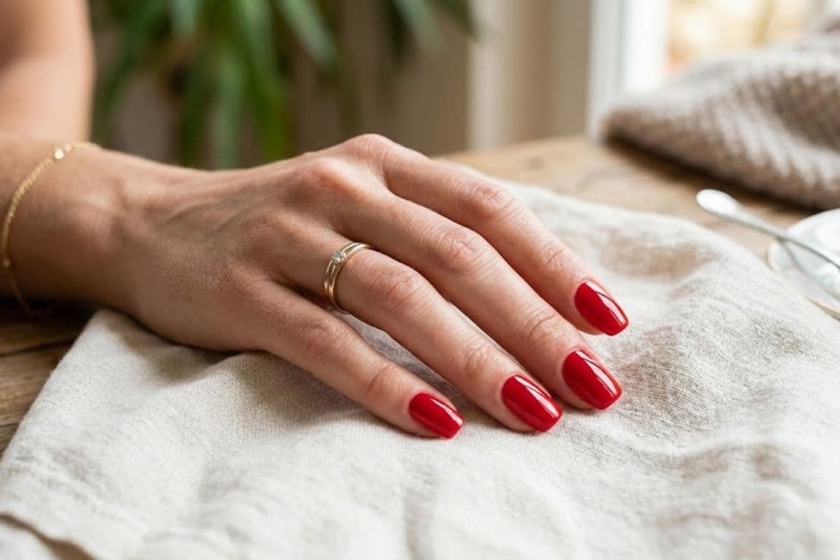 red nail polish