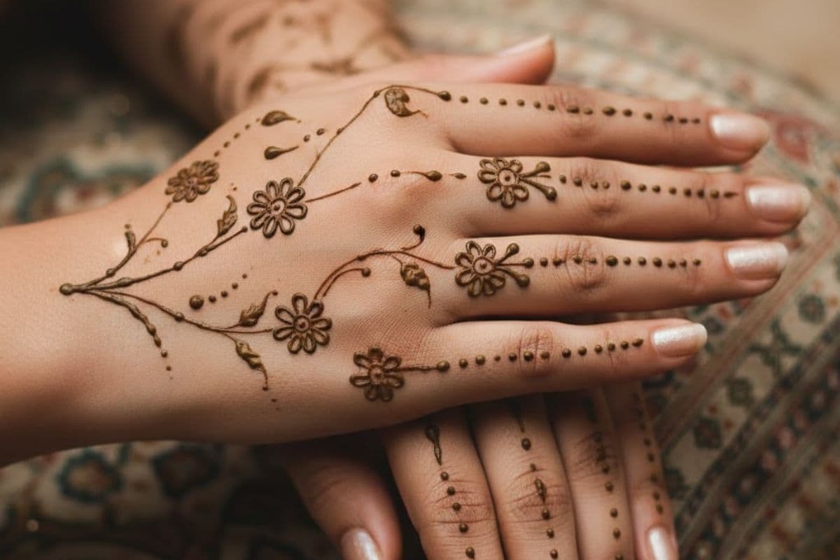 small flowers mehndi design