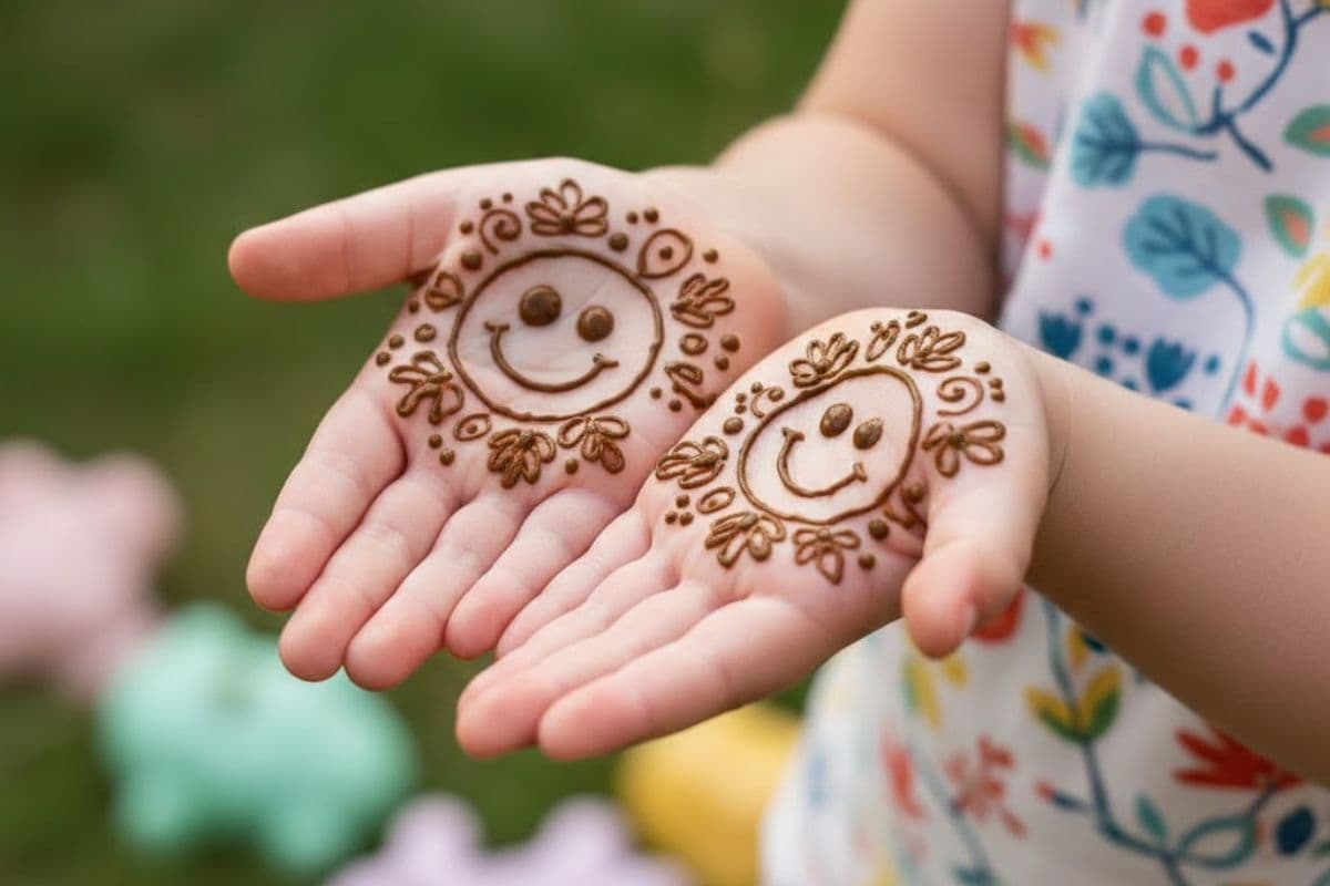 smiley mehndi design