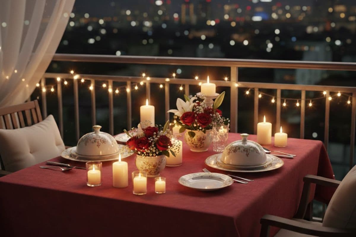 table decoration in balcony