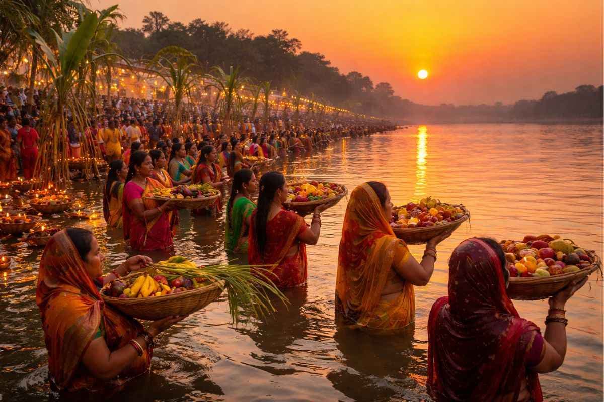 चैती छठ 2026: आज ढलते सूर्य को दिया जाएगा अर्घ्य, जानें अपने शहर में सूर्यास्त का समय