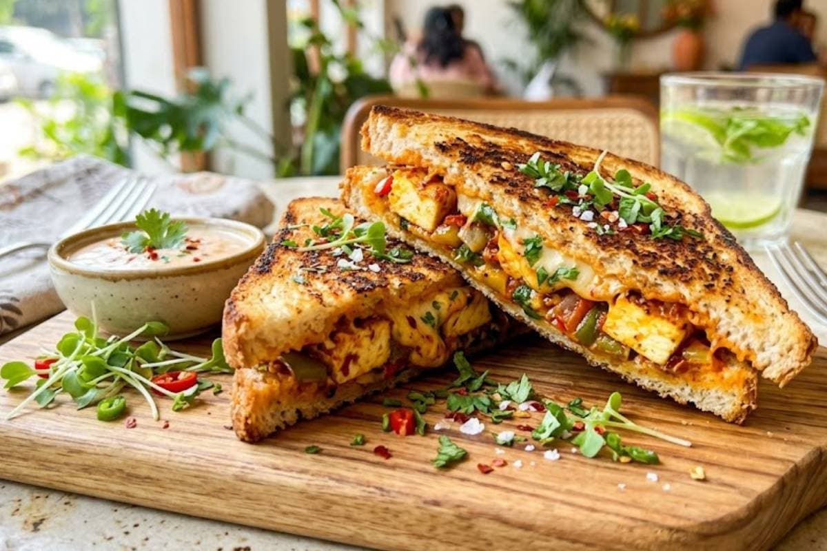 शाम में नाश्ते में खाना है कुछ चटपटा तो बनाएं चिली गार्लिक पनीर सैंडविच