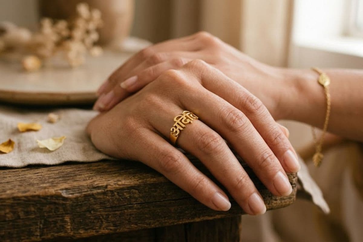 Custom Name Gold Ring