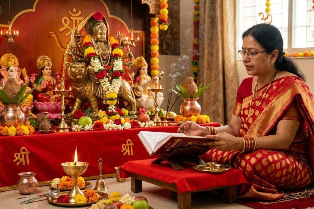 चैत्र नवरात्रि 2026: घर में दुर्गा सप्तशती का पाठ कराने से पहले जान लें ये जरूरी नियम