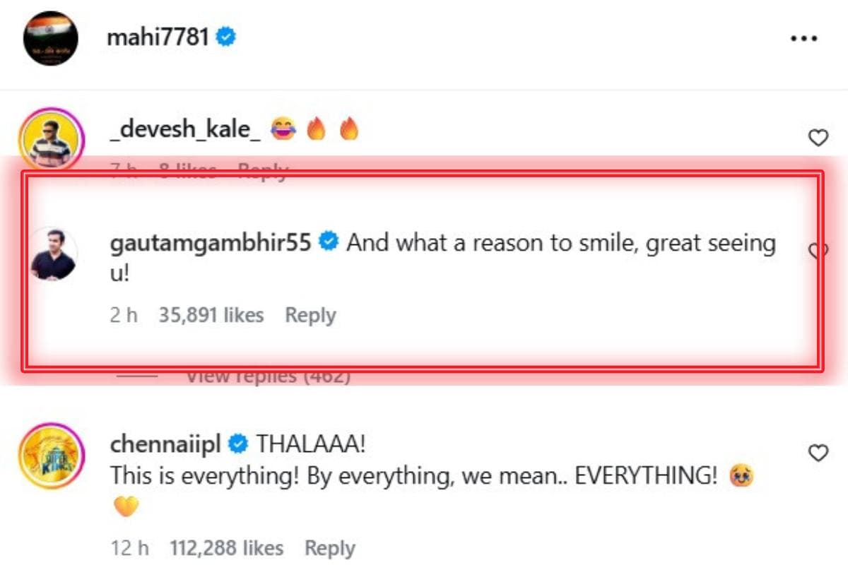 Gautam Gambhir Reply to Dhoni