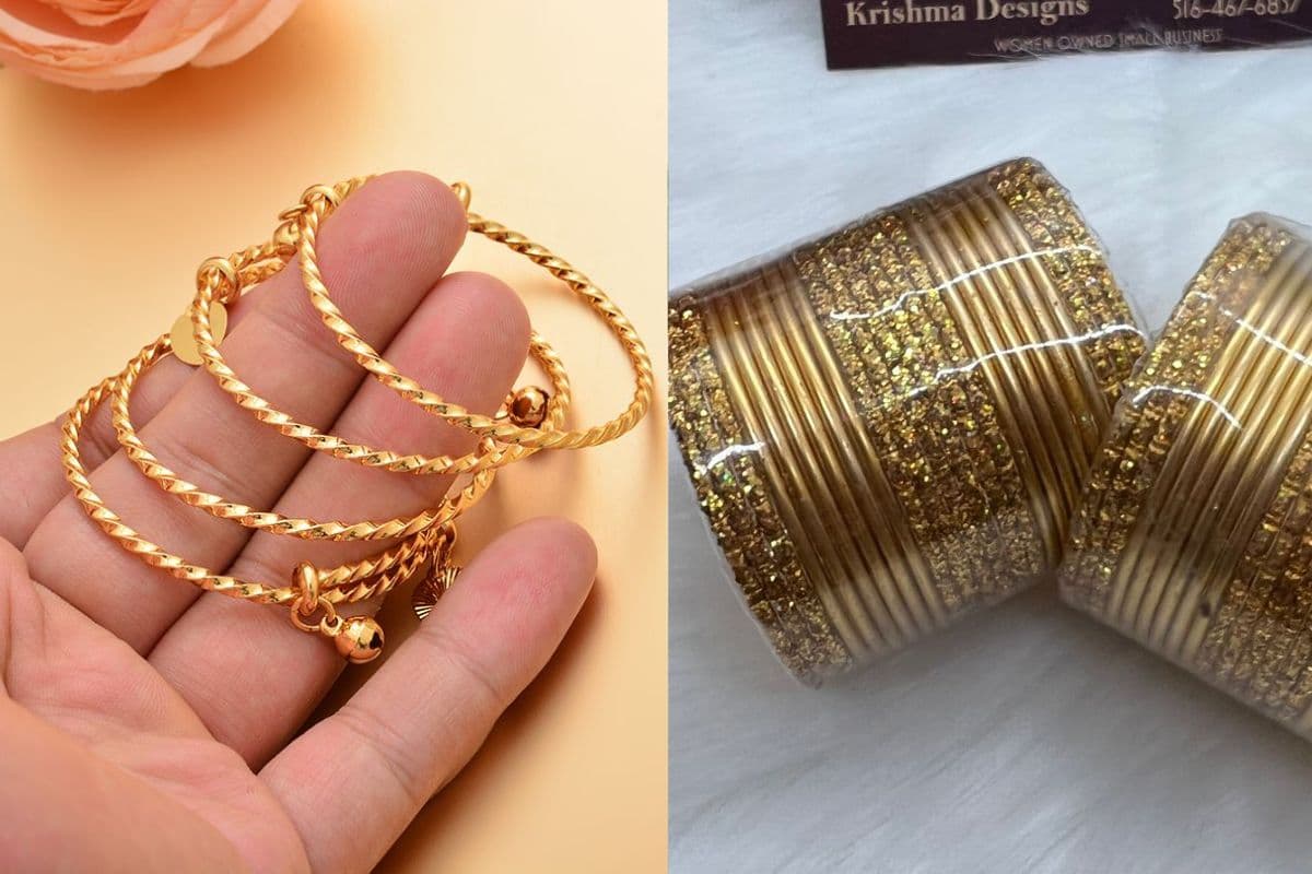 Golden Metallic Bangles