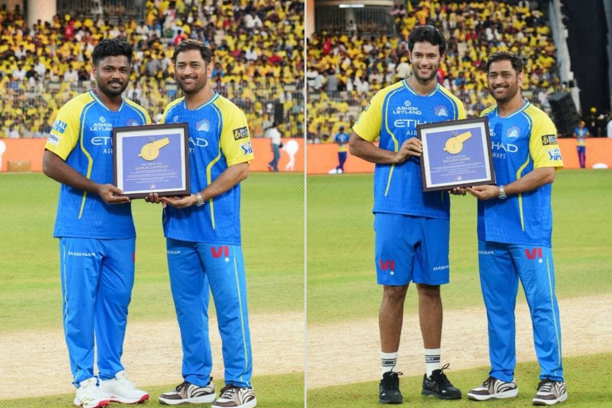 IPL 2026: धोनी ने किया वर्ल्ड चैंपियंस का सम्मान, चेपॉक में गूंजा संजू का नाम