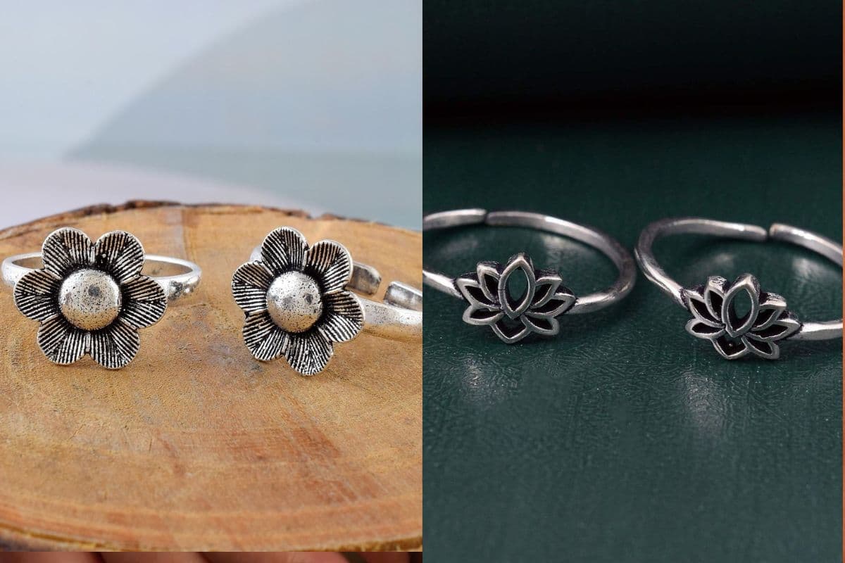 Oxidized Silver Toe Rings