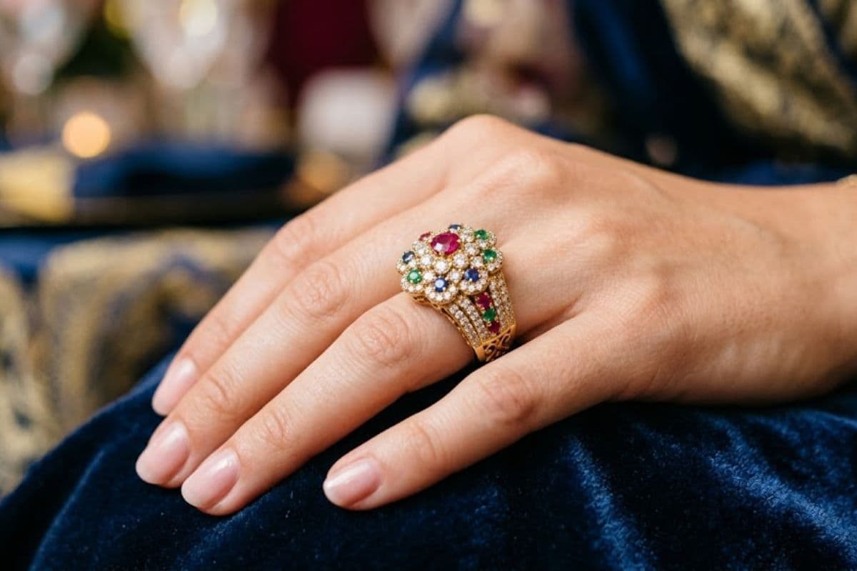 Stone-studded Gold Ring
