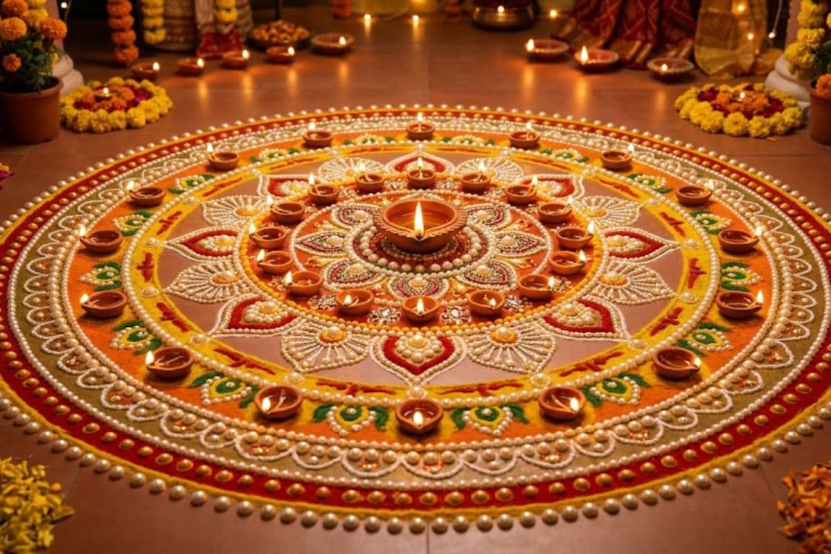 diya rangoli design