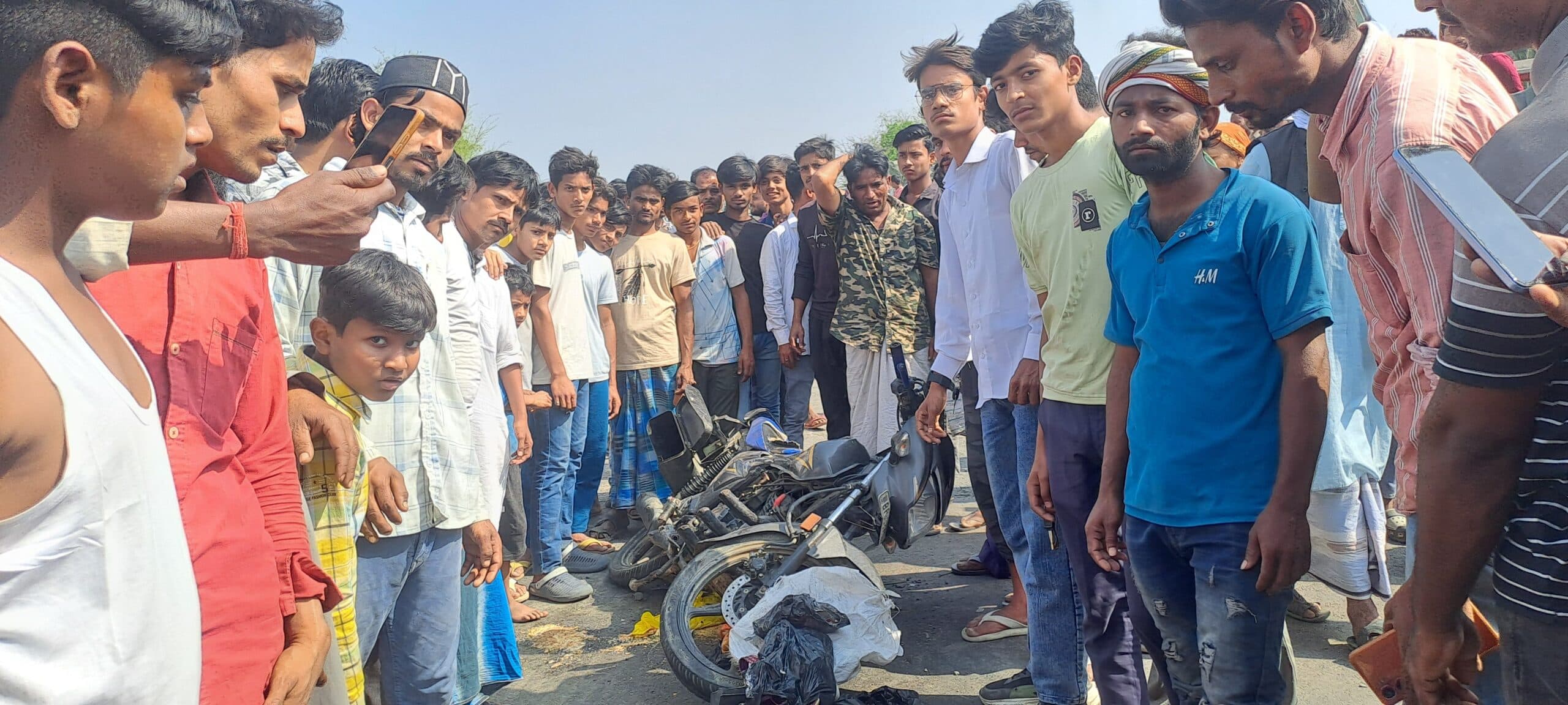 ट्रक की टक्कर से बाइक सवार की मौत