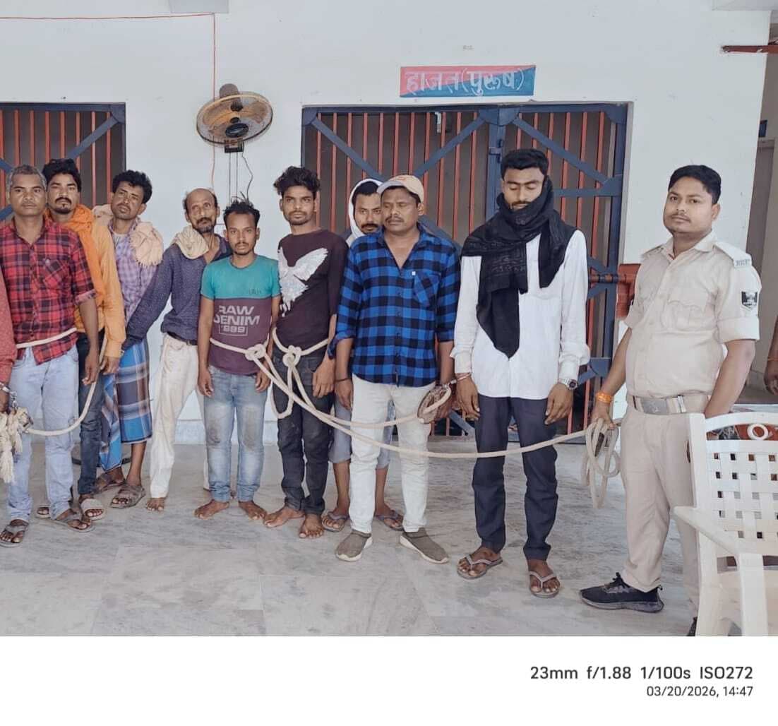 सालमारी थाना क्षेत्र से शराब मामले में 10 गिरफ्तार