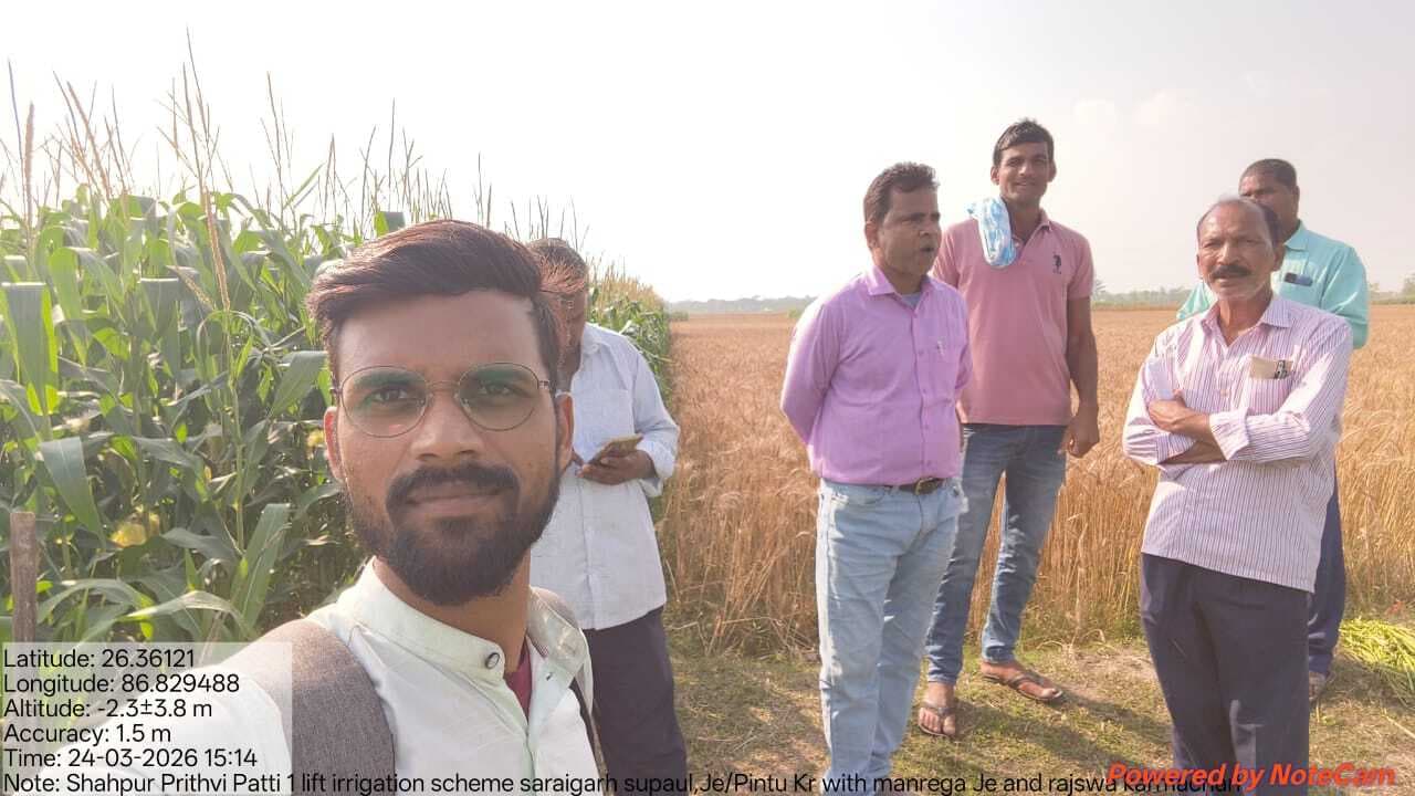 स्टेट बोरिंग निर्माण कार्य को लेकर जमीन हो रही चिह्नित