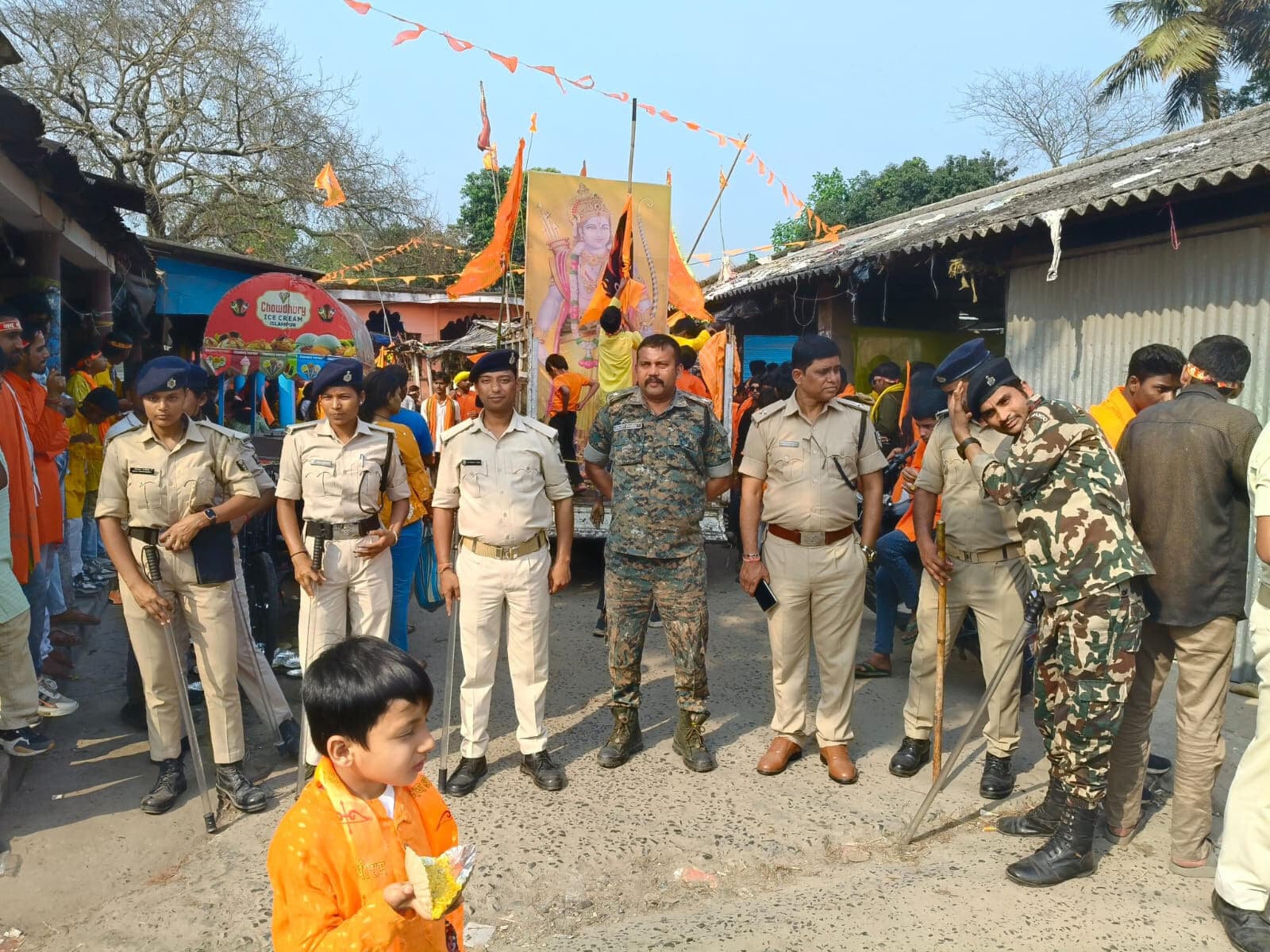 पोठिया में रामनवमी पर निकली भव्य शोभायात्रा