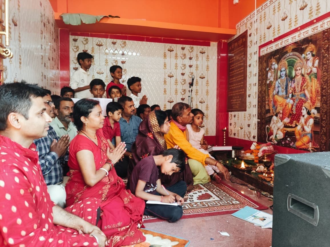 नुमान नगर में श्री राम जानकी मंदिर का निर्माण पूर्ण, मानस पाठ व कीर्तन से गूंजा परिसर