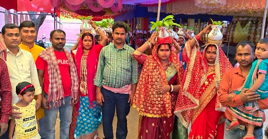 हरिनाम संकीर्तन व रासलीला को निकाली भव्य कलशयात्रा