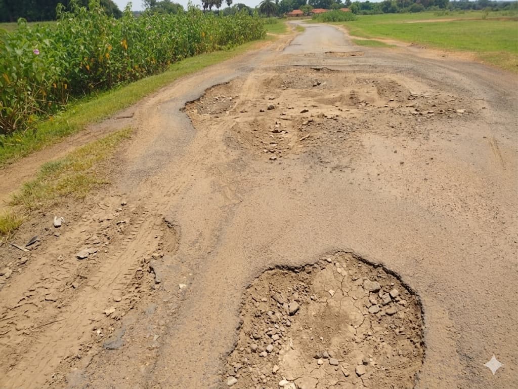 गेड़िया-खैरा से बिंदापाथर तक सड़क जर्जर, राहगीर परेशान
