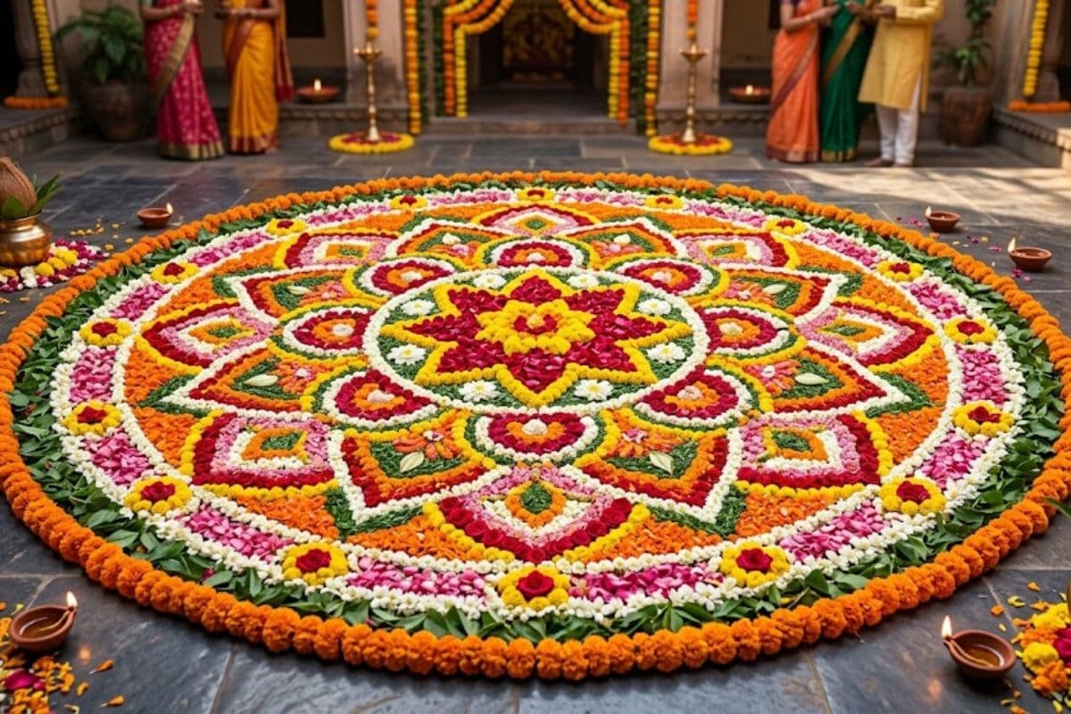 flower rangoli design