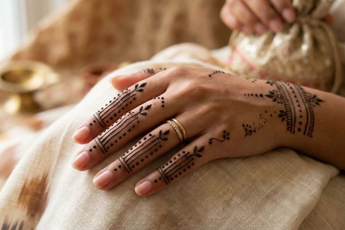 simple finger mehndi design