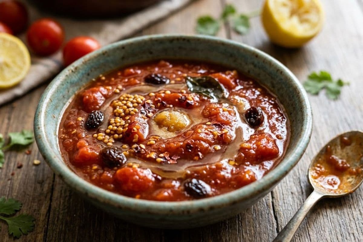 tmatar ki khatti mithi chutney