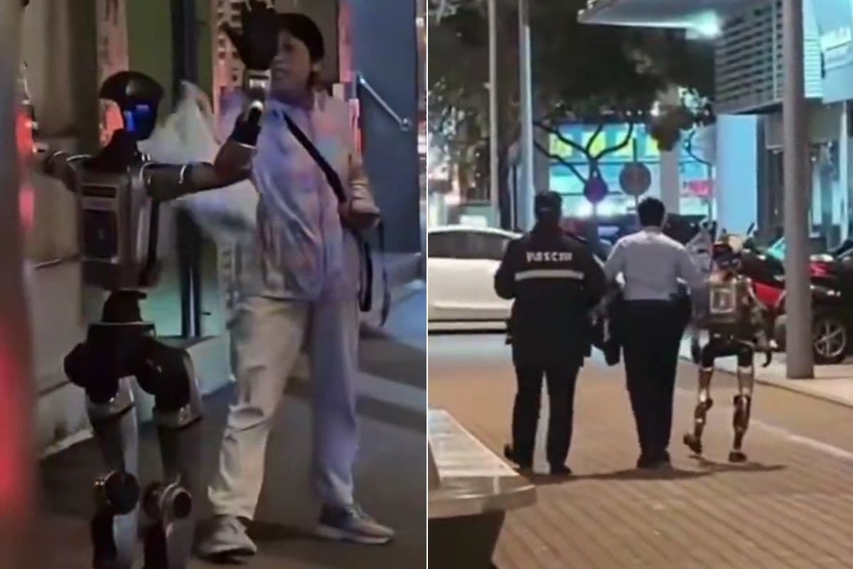चीन की सड़क पर अचानक रोबोट को देख डरी बुजुर्ग महिला, पुलिस ने मौके पर पहुंचकर संभाली स्थिति