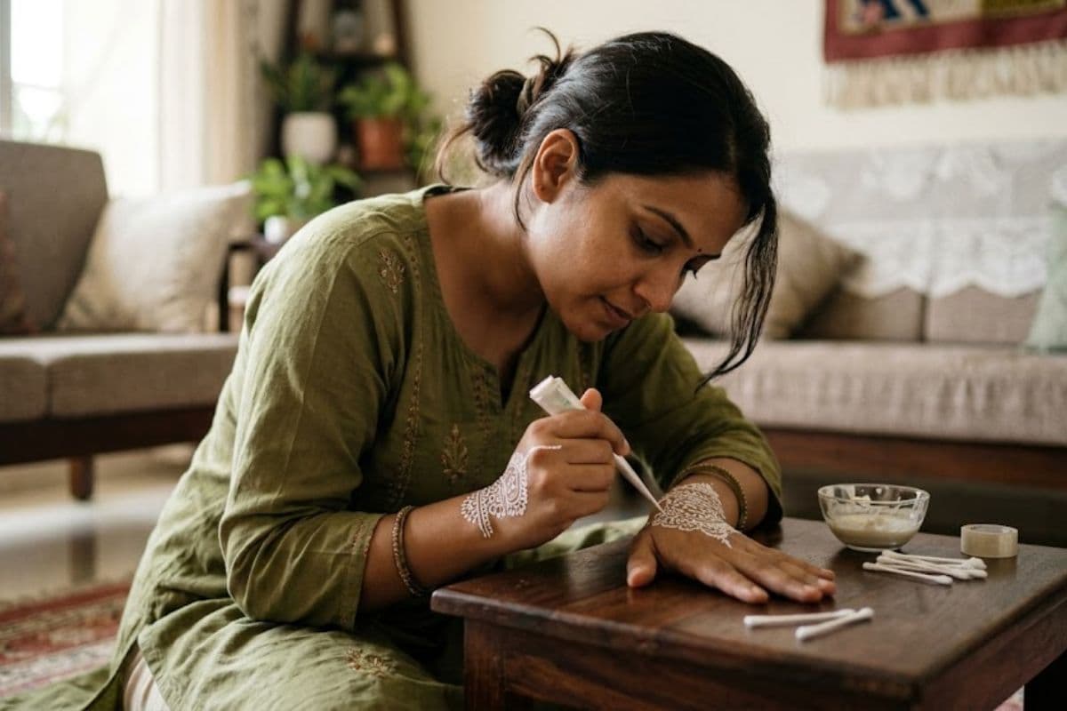 व्हाइट मेहंदी का नया ट्रेंड, जानिए घर पर बनाने का आसान तरीका