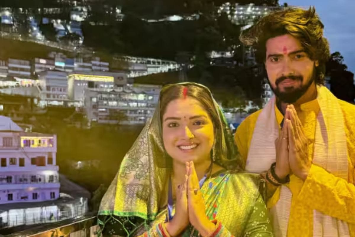 आम्रपाली दुबे इस एक्टर के साथ अचानक पहुंची वैष्णो देवी धाम, तस्वीरें वायरल